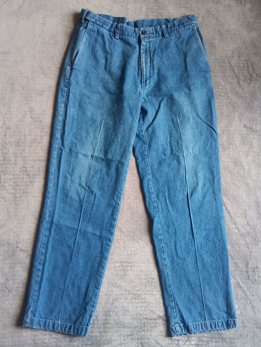 36x32 Vintage Distressed Haggar Men's Classic Cotton Blue Straight Leg Jeans